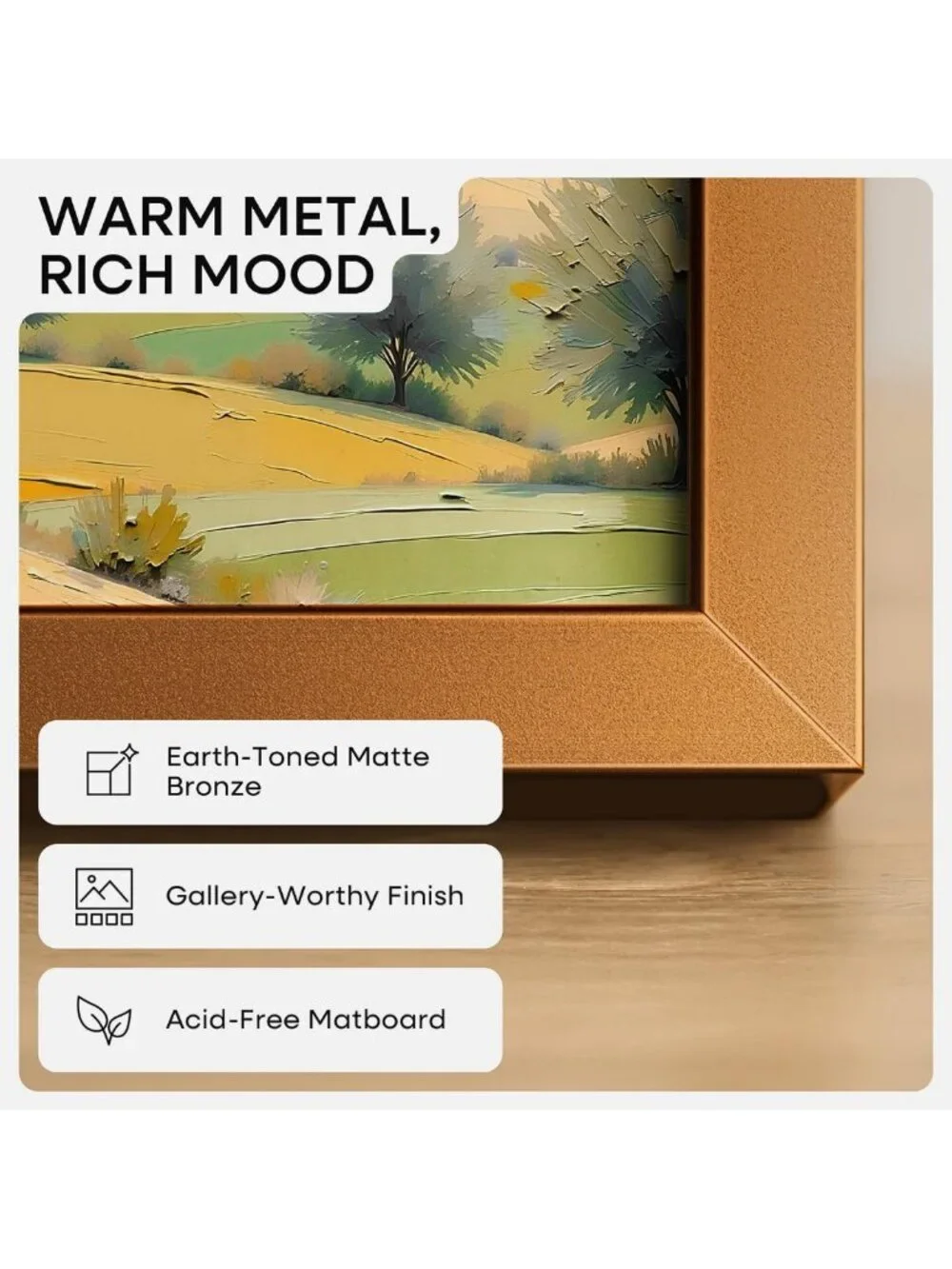 Elegant Bronze 4x6 Picture Frame - High-End Metal with 3x5 Mat & Glass